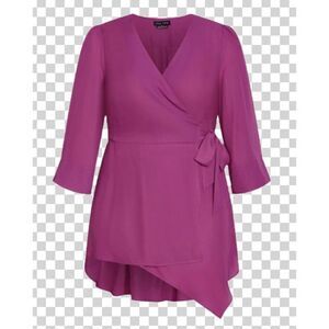 CITY CHIC - 🎉HP🎉 NWT - L Sz XXL (24) Shibara Vibes Kimono Sleeve Wrap/Magenta